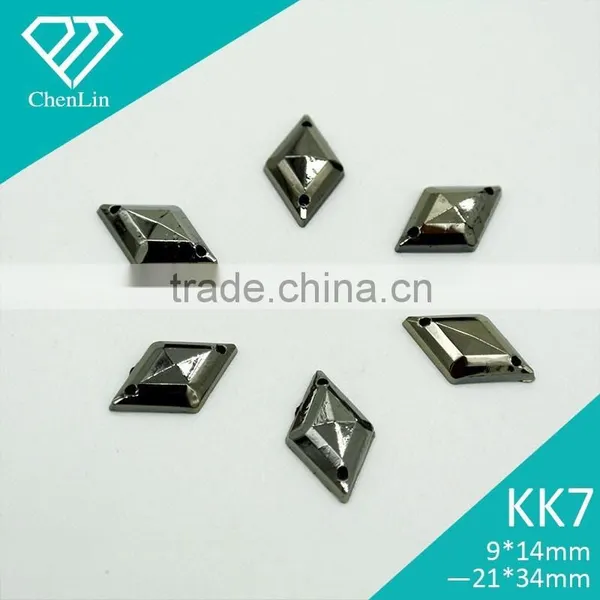 KK7 Rhombus 9*14 Flat Back Sew on Acrylic Rhinestones for Fashion Decoration, Craft Making, Garment Bags Accessories