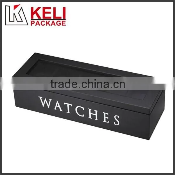 White Wooden Watch Box With Window for Five Watches Use photo-3