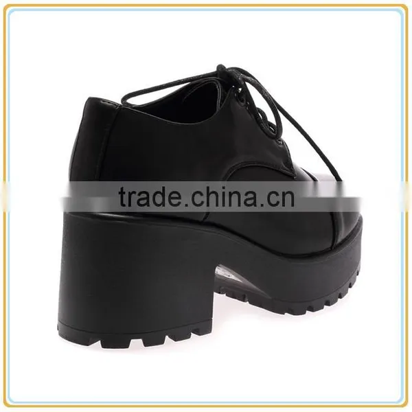 WOMENS LADIES CHUNKY CLEATED PLATFORM MID BLOCK HEEL ANKLE CASUAL SHOES photo-4