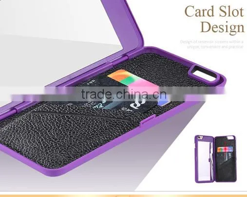 Lady 3D Water Flip PU Leather Case For IPhone 6 6S For IPhone 6 Plus 6S + Wallet Mirror Case Dual Layer Card Slot Cover photo-4