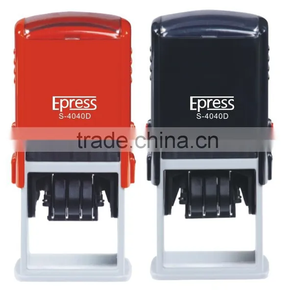 Square 40x40mm Factory HongTu Date Self Inking Stamp photo-2