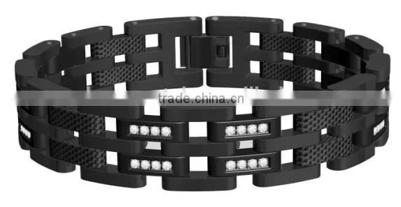 Hot Sell Sytle 361L Stainless Steel Mens Bracelet , Health Titanium Bracelet for Wholesale photo-4