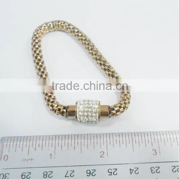 Stainless Steel Magnet Bracelet With Crystal Charm photo-4