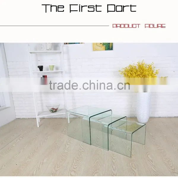 Bent Glass Coffee Table Set Chinese Manufacture photo-6