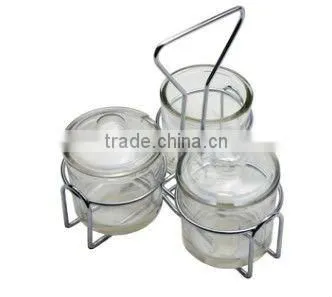 3-hole Wire Condiment Jar Holder