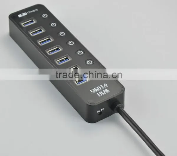 Premium Usb Por Hub Suppliers, Top Grade 7 Port Usb Hub 3.0+A Intelligent Charging Port With Individual Switch and LED photo-2