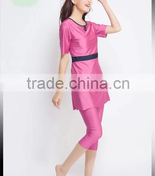 China Factory Wholesale 3 Colors Muslim Lady Sexy Full Cover Swimsuit Stock photo-4