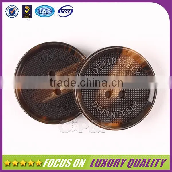 4 Holes Brown Customized Logo Engraved Sewing Resinic Buttons photo-3