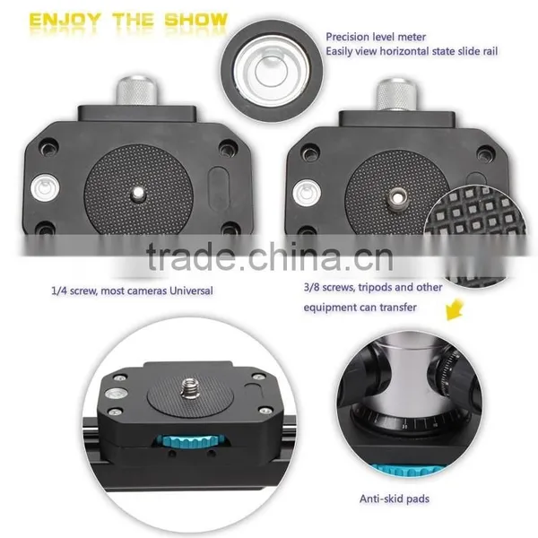 Factory Supply Camera Mini Rail Dolly Slider 80cm for DV Camcorder With Pan Head photo-2