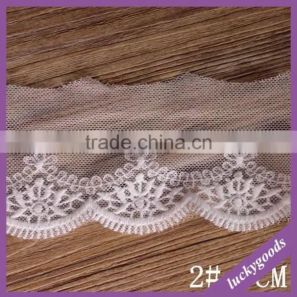 LLS006 Fashionable DIY White Embroidery Lace Trim for Sale photo-4