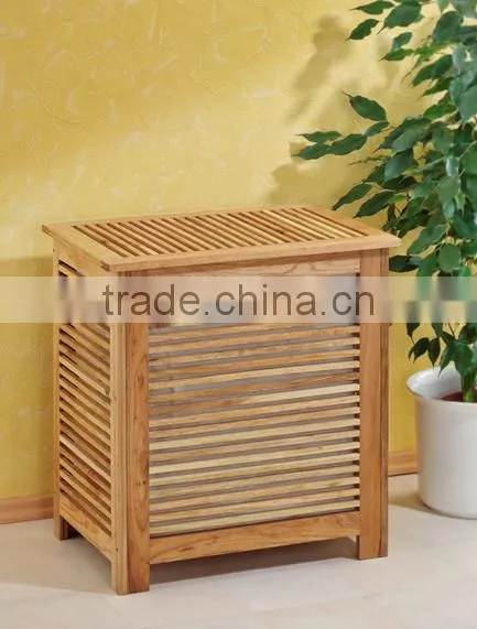 Wood Folding Walnut Laundry Basket photo-3