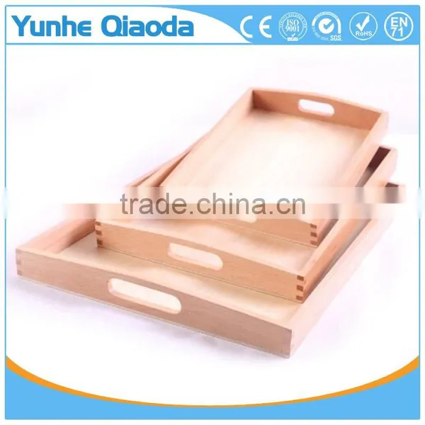 Custom Kindergarten Montessori Teaching Aids Wooden Serving Tray photo-4