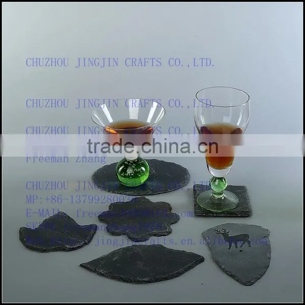Cheap Drinking Wine Glass Slate Coaster photo-5