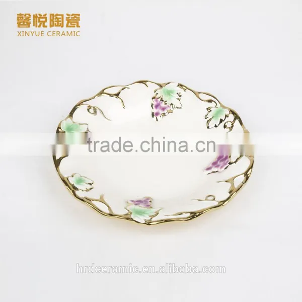 Wholesale Ceramic Plates Dishes,round Plate Grape Style photo-2