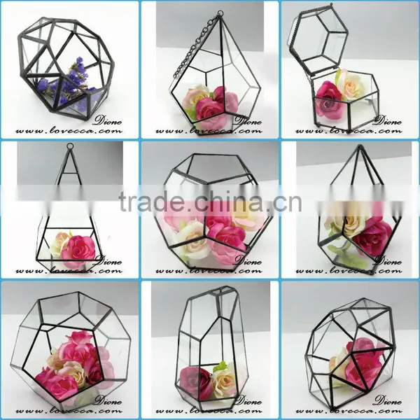Simulation Flowers Micro Landscape Ecological Glass Bottles Home Decoration Geometric Glass Terrarium Wholesale photo-6