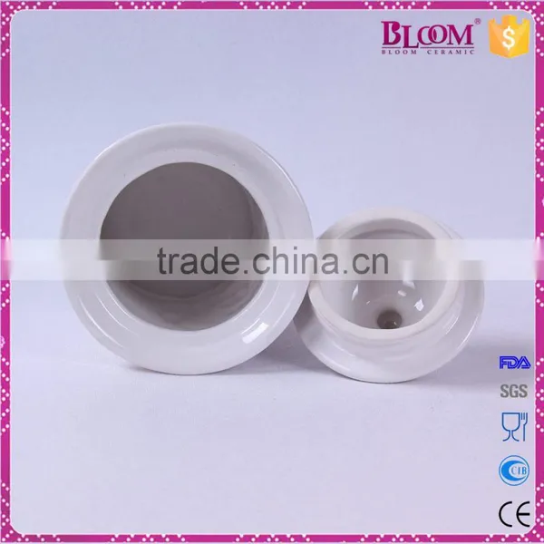 Ceramic White Glazed Tea Coffee Sugar Canister Set photo-5