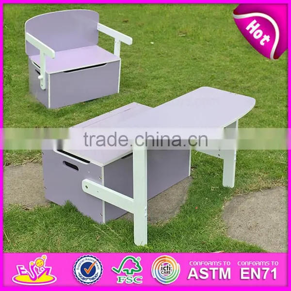 2015 Best Seller Cheap Kid Wooden Storage Box,Multifunction Wooden Toy Storage Box,Storage Box Can Change to Study Table W08G017 photo-2