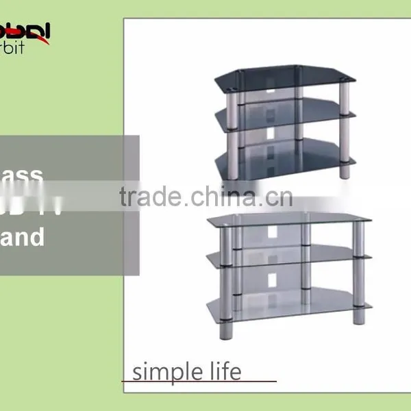 Corner Storage Shelf TV Table Stainless Steel Glass TV Stand Furniture photo-6