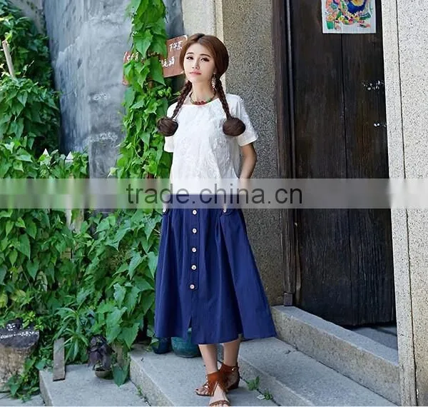 New Arrivals Fashion Women Casual Long Skirts Single-Breasted for Autumn photo-4