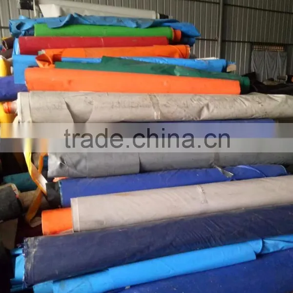 100% PVC Coated Fabric Stock Lot, Cheap PVC Tarpaulin Stock Supplier photo-2