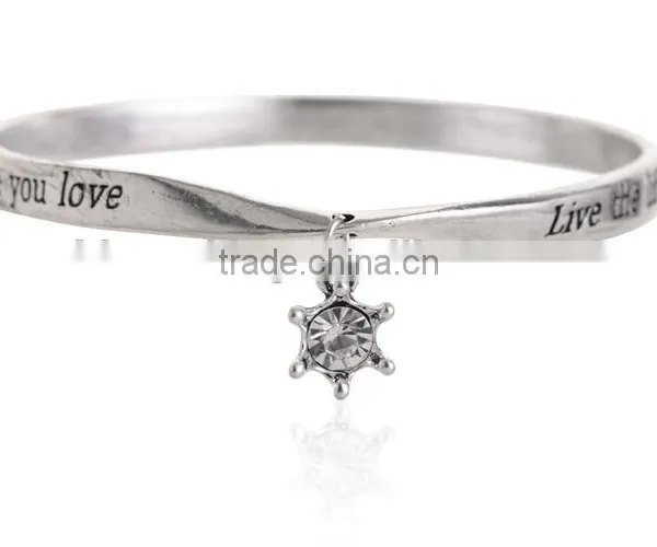 Diy Small Charm Bangle Custom Name Logo Bangle Women Twist Daily Wear Bangles photo-4