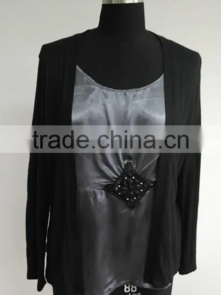 Ladies Fashion Silk Cardigan Joint Sweater