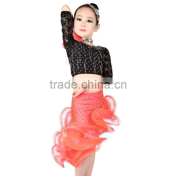 2017 New Girls Latin Dance Wear Sexy High Waist Dance Clothes photo-3