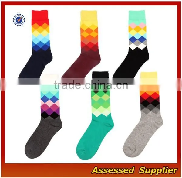 WH-118 Colorful Wholesale Funny Fashion Design Happy Business Cozy Knitted Crew Custom Socks for Men and Women photo-2
