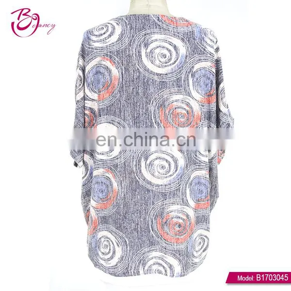 Bat Sleeve Latest Fancy Ladies Fashion New Round Neck Tops photo-2