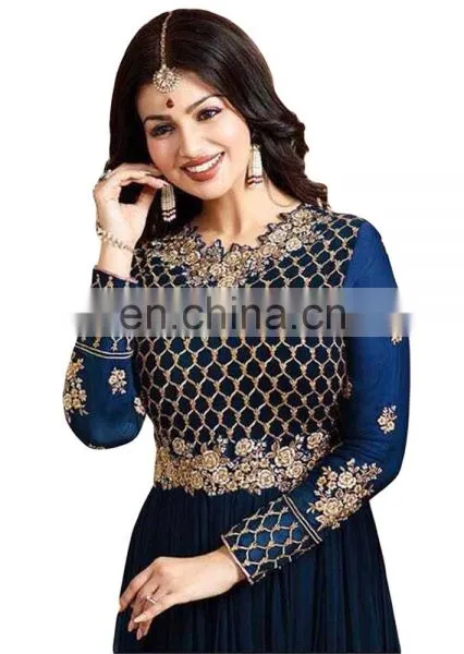 Women's Attractive Party Wear Semi Stitched Anarkali Suits With Heavy Embroidery 2017 photo-2