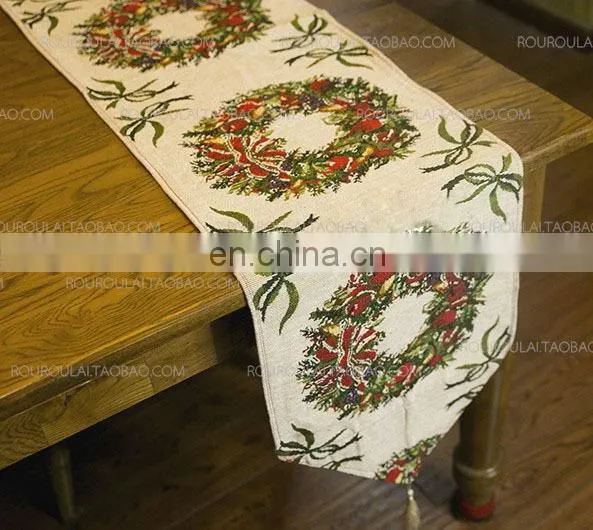 Factory Price Cotton and Linen Table Runner for Christmas Decoration photo-2
