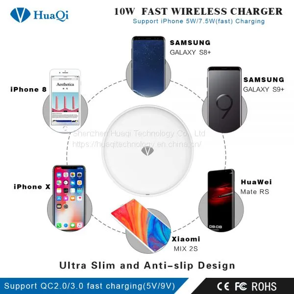 10W Fast Qi Wireless Charger Charging Pad for IPhone/Samsung/LG/Nokia/Huawei/Xiaomi photo-4