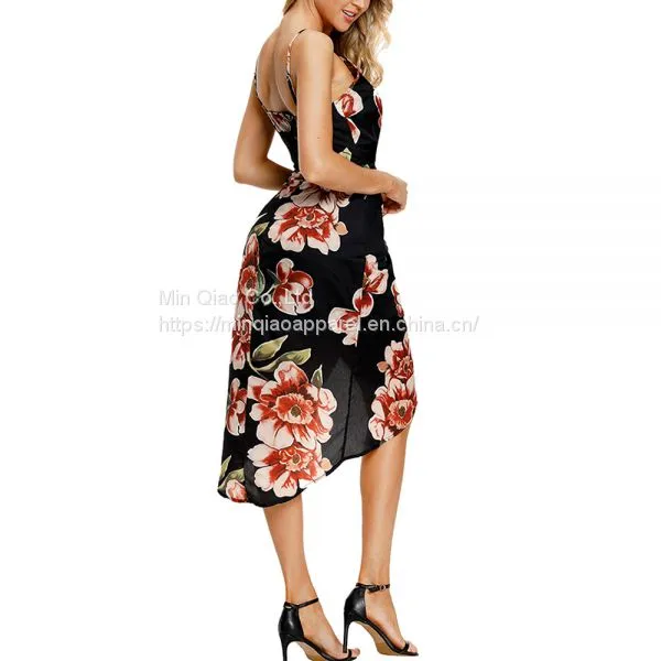 Min Qiao Women's V Neck Floral Print Long Maxi Dress photo-3
