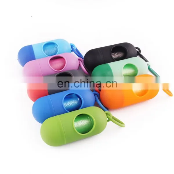 Pill Shape Dispenser Portable Pet Dog Waste Bag With Dispenser Dog Poop Bag photo-2