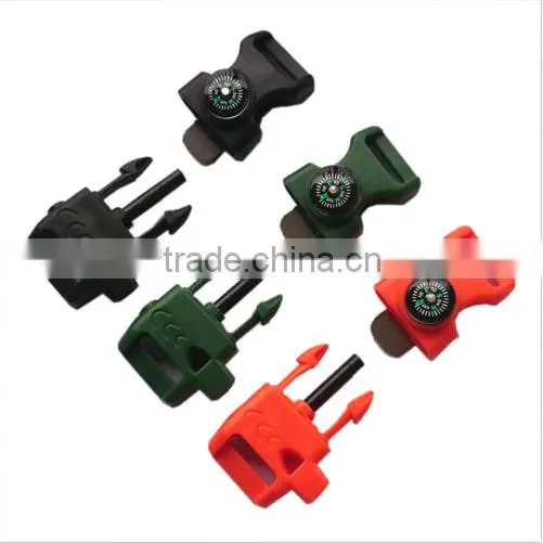1/10/20pc Buckle Whistle Compass Flint Fire Starter Scaper for Paracord Bracelet photo-3