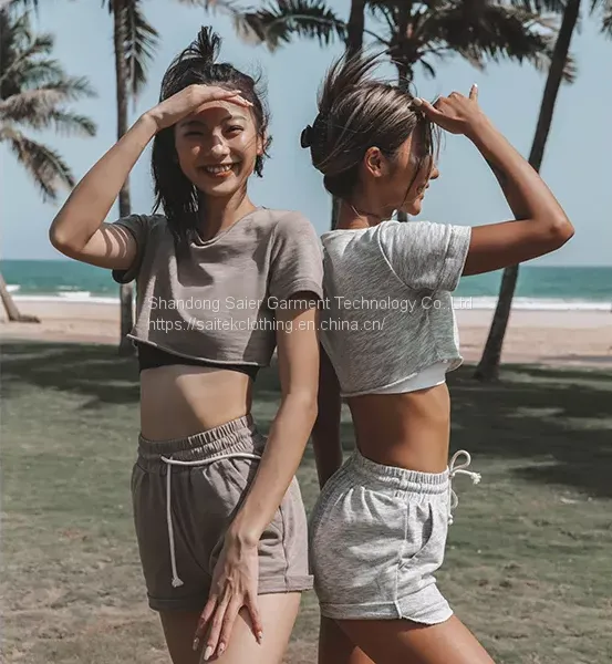 2022 Summer Wholesale Clothing Crop Top Two Piece Shorts Pants Set Joggers Sets Outfits 2 Piece Sweatsuit Sweat Short Set Women photo-4