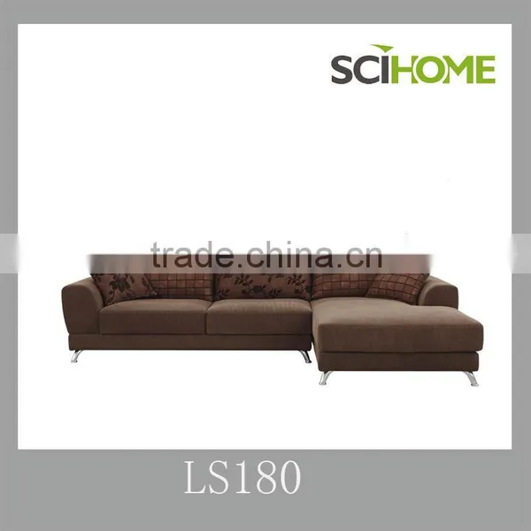 North Europe Design Furniture Metal Feet l Shaped Fabric Sofa Set photo-2