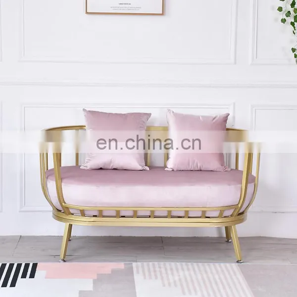 Wholesale Classic Fashion Light Luxury Armchair Leisure Iron Beauty Salon Living Room Waiting Chair photo-5