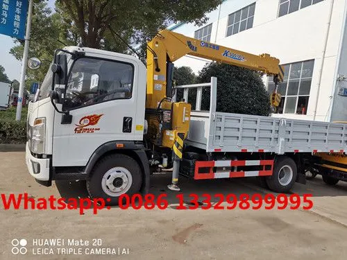 Customized SINO TRUK HOWO 4*2 4T 116hp Diesel Cargo Truck With Crane for Sale, photo-2