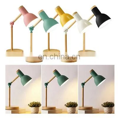 Nordic Colorful Wooden LED Table Lamp Study Bedroom Children Indoor Reading Wood LED Desk Lights photo-5