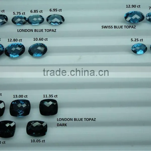 London Blue Topaz Cabochon Loose Calibrated Briolettes Faceted Cut photo-4