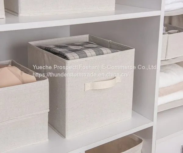 Multi-Purpose Collapsible Fabric Storage Cubes Organizer With Handles Cloth Storage Box photo-2