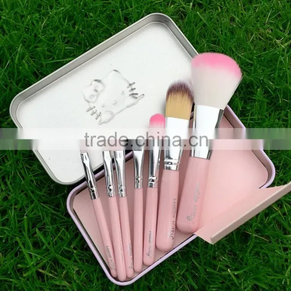 Lovely Pink 7pcs Makeup Brush Set Professional Beauty Makeup Tool Makeup Brushes photo-6