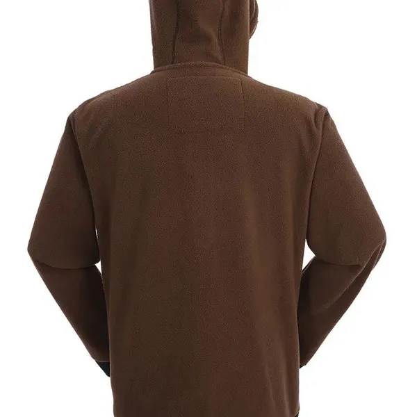 Высококачественный тёплый спортивный ветровой куртка с водонепроницаемым молниеносом для мужчины, который можно использовать на улице в зимнее время. Куртка может быть изготовлена с индивидуальным логотипом, имеет простой дизайн и выполнена из полярного флиса. photo-2