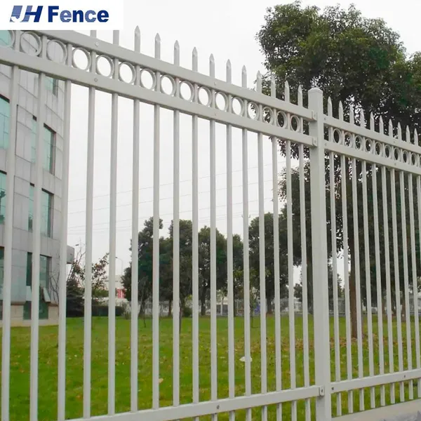 Galvanized Steel Hercules Pressed Spear Top Sustainable White Metal Fences Panels Iron Security Fencing Pool Garden Yard Fence photo-2