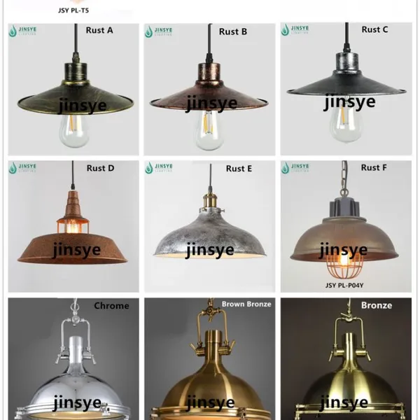 Customized E26 E27 Vintage Iron Hanging Lamp Black Pendant Lighting photo-3
