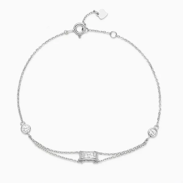 Shining Star Jewelry Women'S AAA CZ 925 Silver Circle Charms Bracelets photo-3