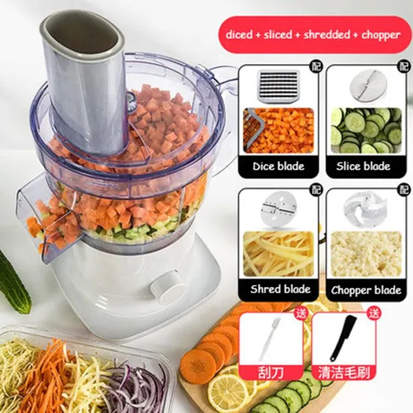 Mo-QDMECH Electric Vegetable Cutter Machine GS009 Multifunction Food Processor for Potato Onion Carrot Cabbage