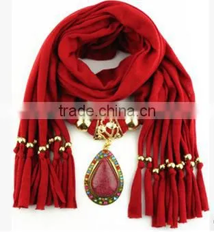 Wholesale Fashionable Pendant Scarf Jewellery Scarf photo-3