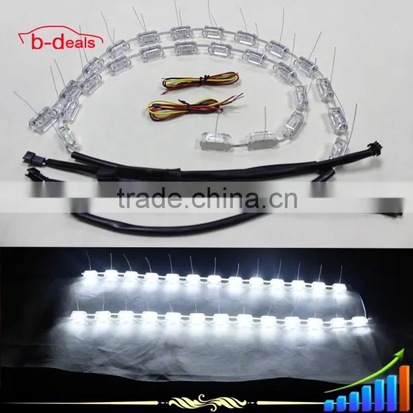12v 24v White & Amber Drl Led Daytime Running Light With Turning Signal photo-2